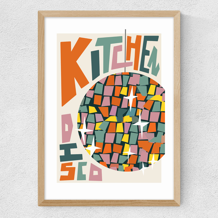 Retro Kitchen Disco Medium Oak Frame