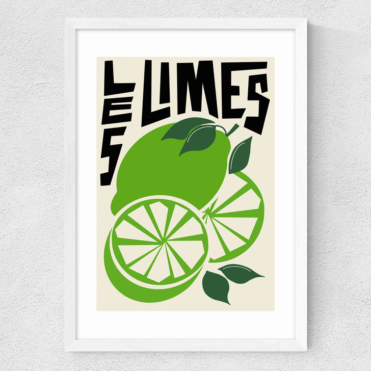 Les Limes art print by natalie cass in white frame