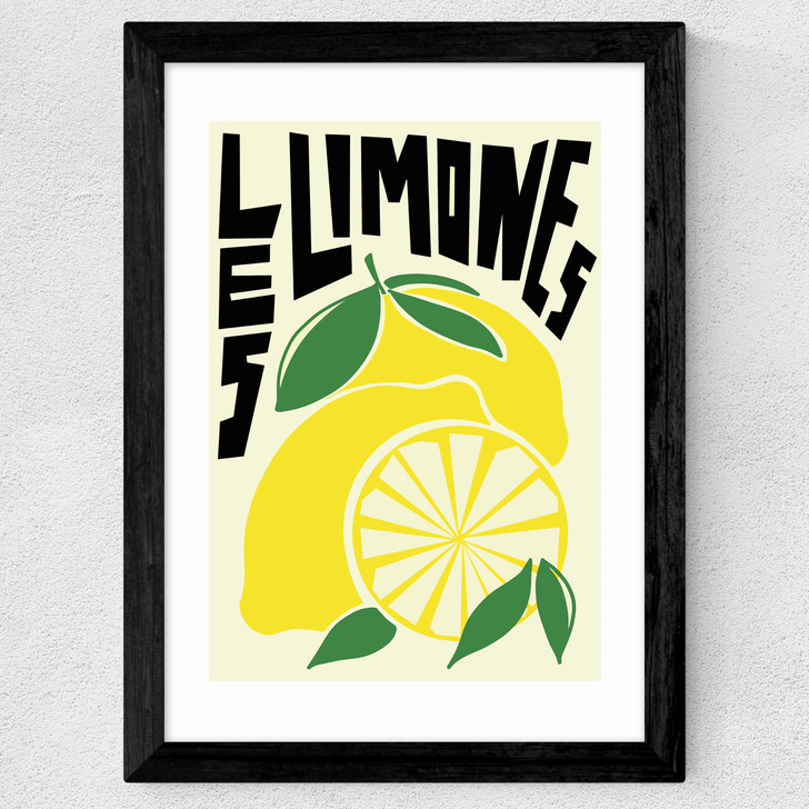 Les Limones art print by natalie cass in black frame