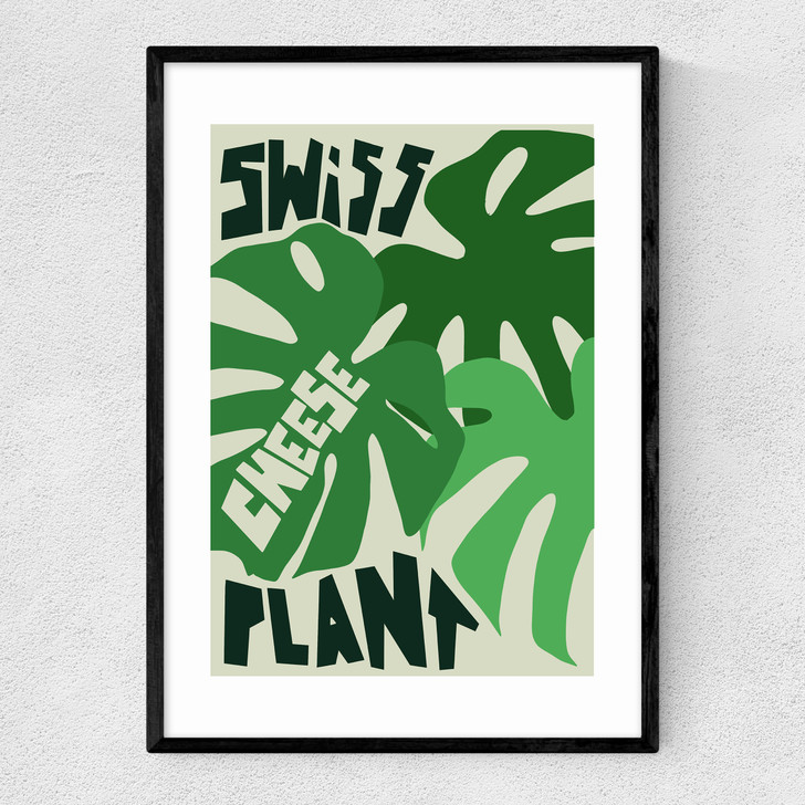 Swiss Cheese Plant Narrow Black Frame