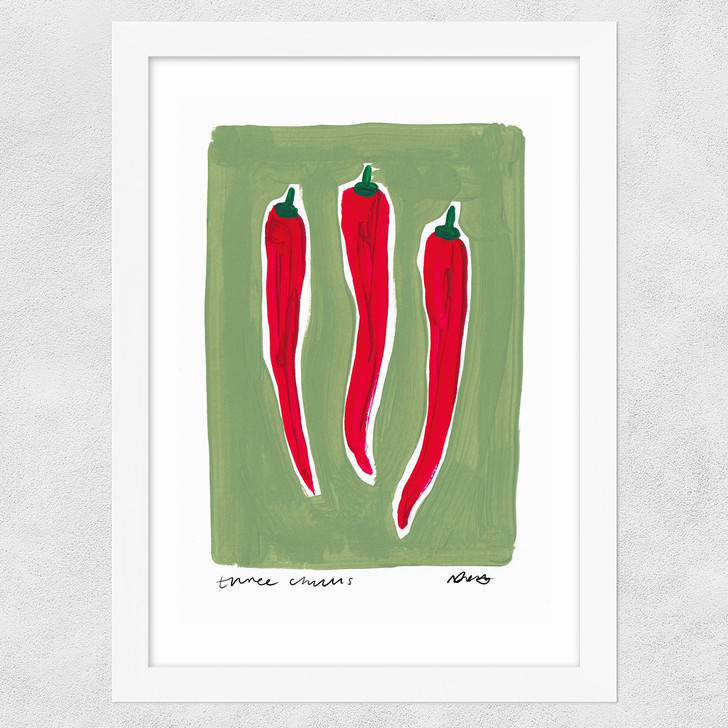 Three Chillis Wide White Frame