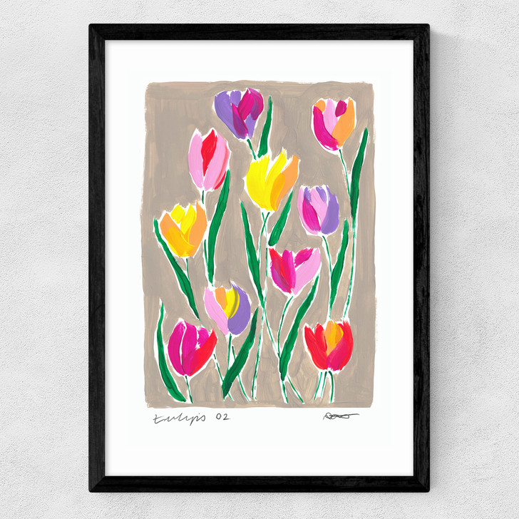 Tulip Field Medium Black Frame