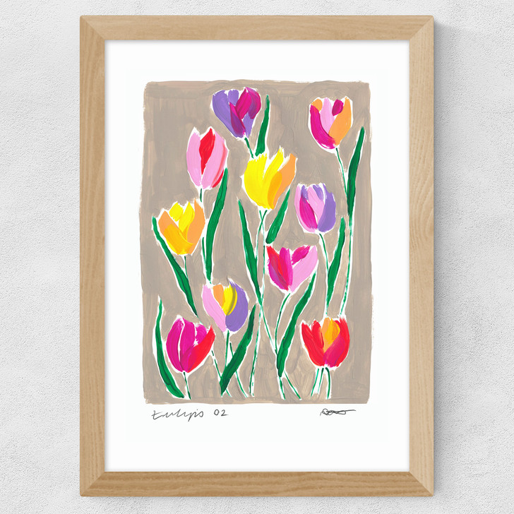 Tulip Field Wide Oak Frame