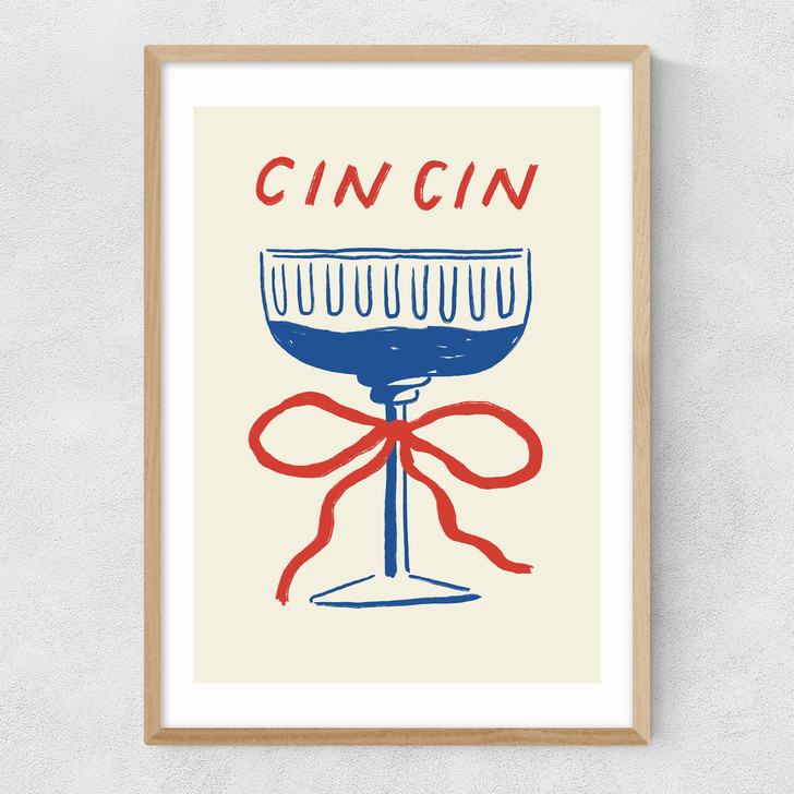 Cin Cin Red Bow Narrow Oak Frame