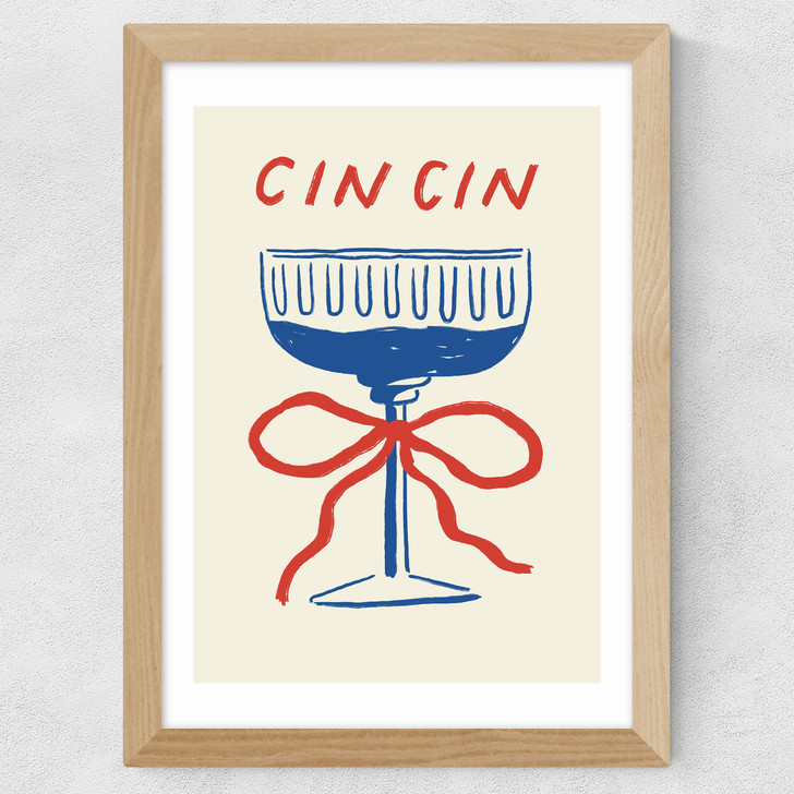 Cin Cin Red Bow Wide Oak Frame
