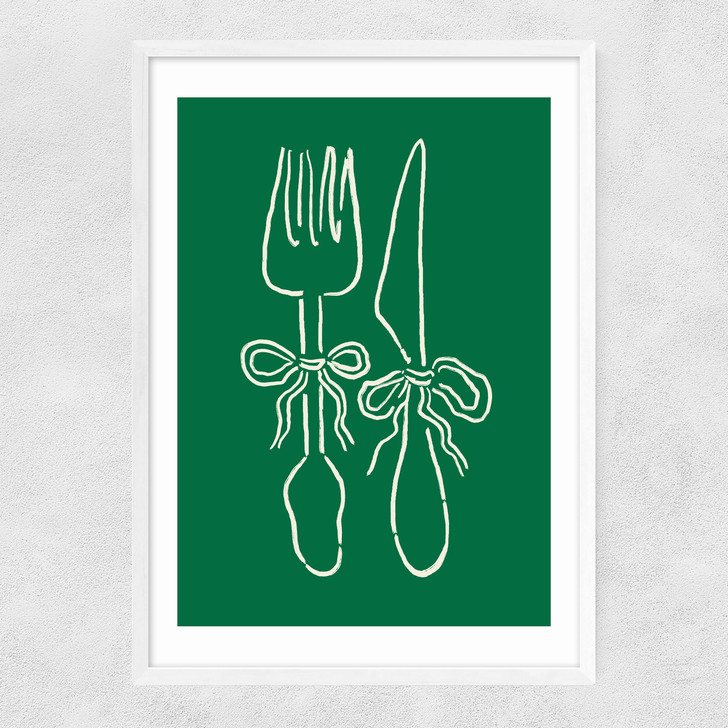 Dinner Time Narrow White Frame