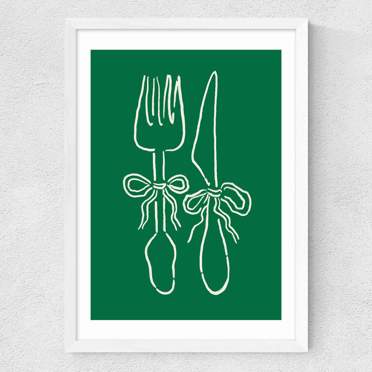 Dinner Time Medium White Frame