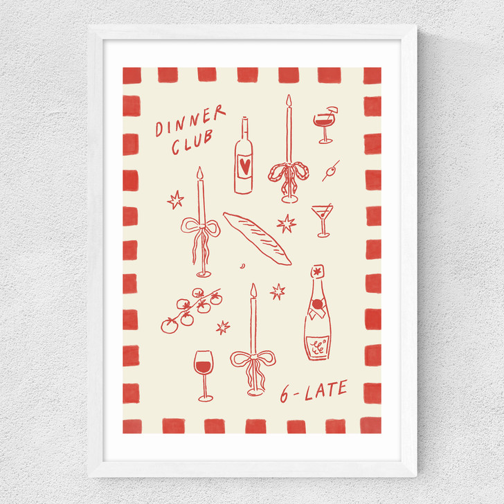 Little Dinner Club Medium White Frame