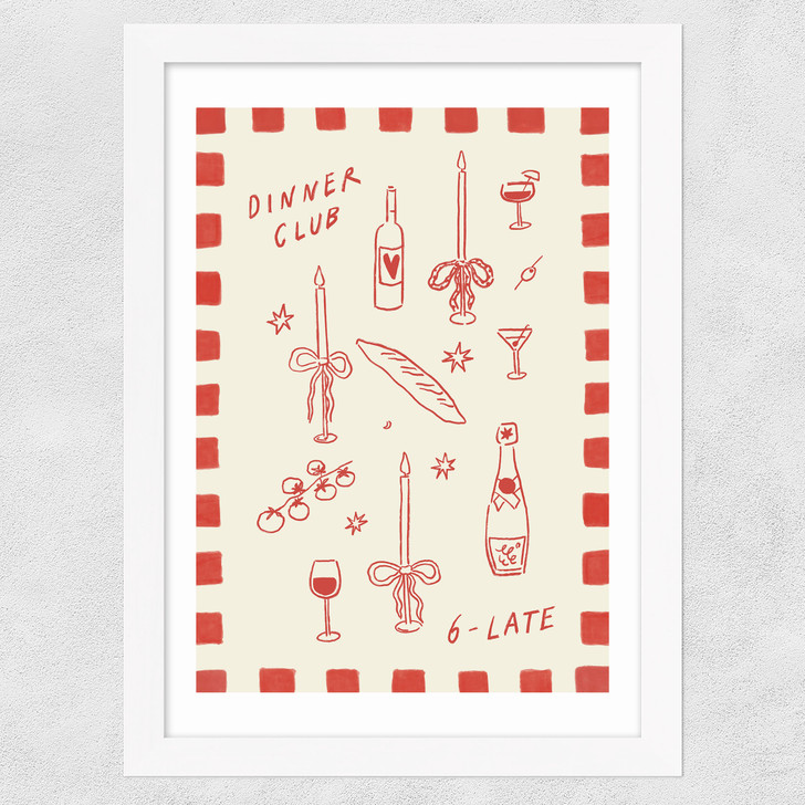 Little Dinner Club Wide White Frame