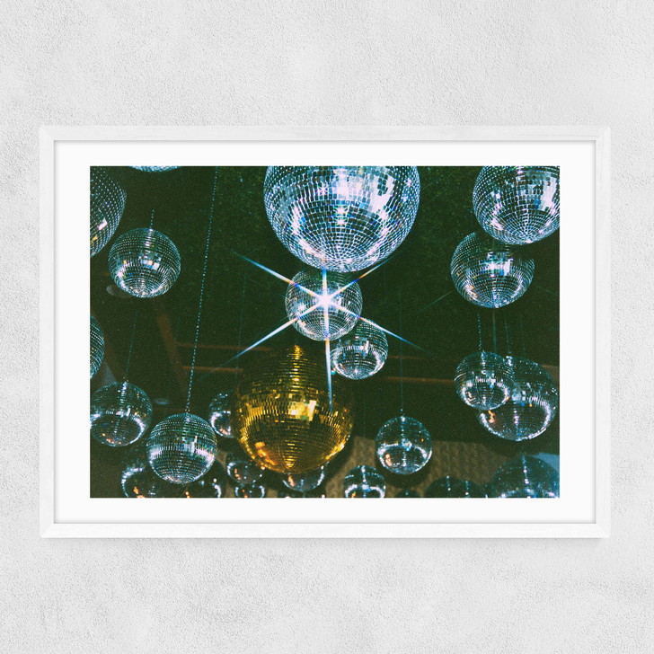 Disco Ball Ceiling Narrow White Frame
