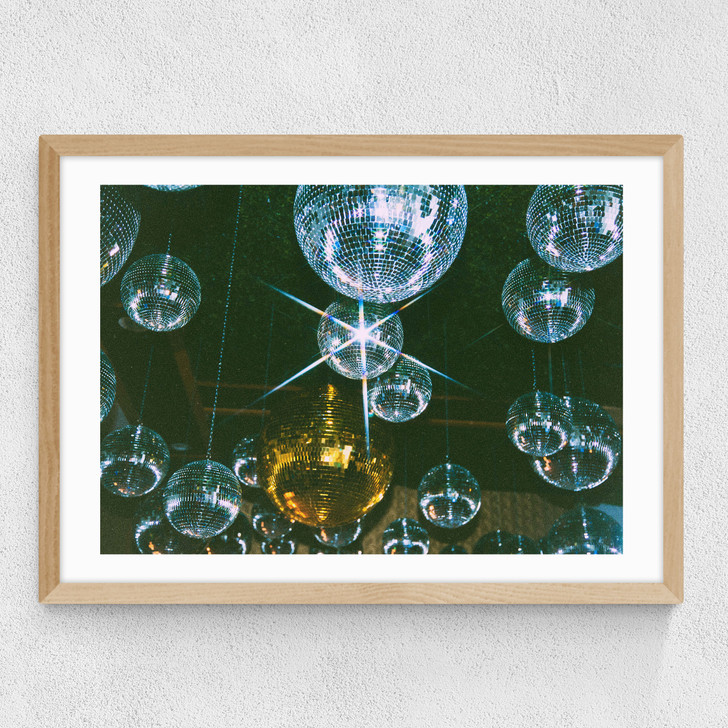 Disco Ball Ceiling Medium Oak Frame