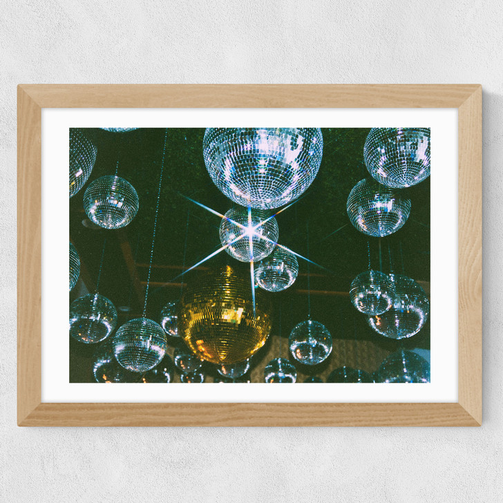 Disco Ball Ceiling Wide Oak Frame