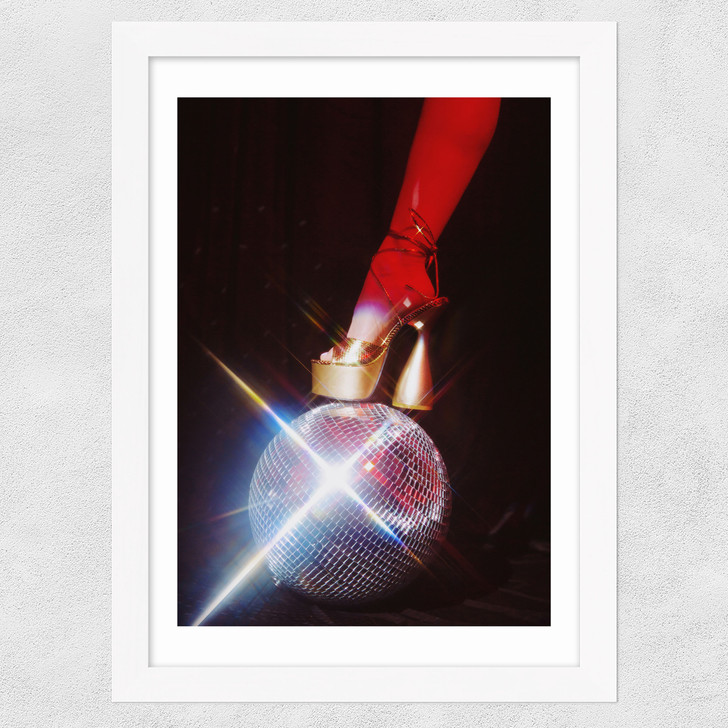 Groovy Disco Ball Shoe Wide White Frame