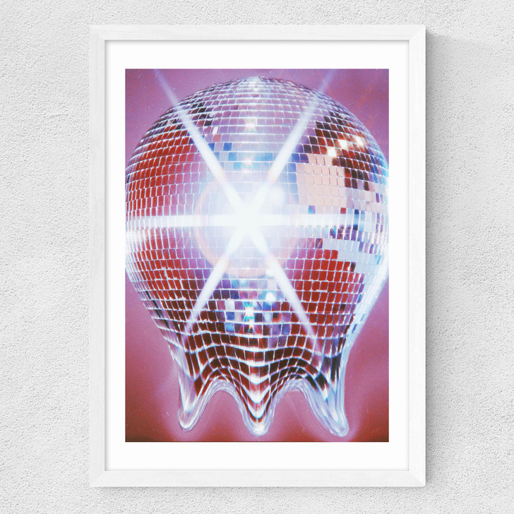 Melting Disco Ball Medium White Frame