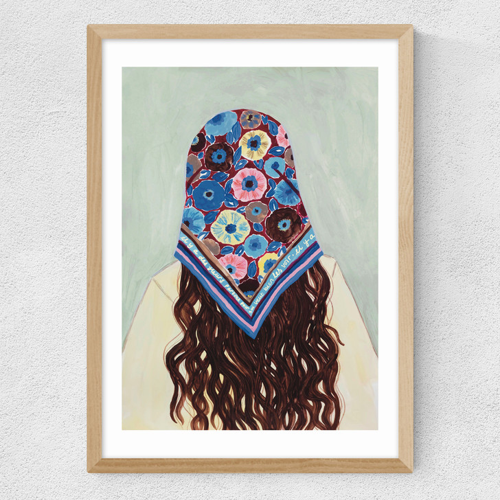 Bandana Girl Medium Oak Frame