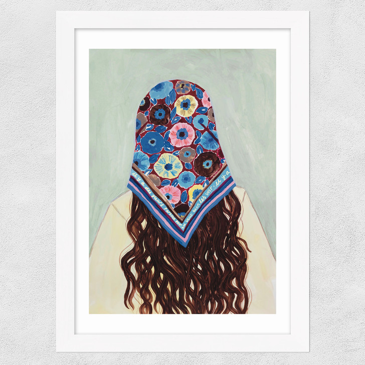 Bandana Girl Wide White Frame