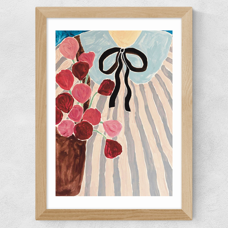 Stripes and Flowers Wide Oak Frame