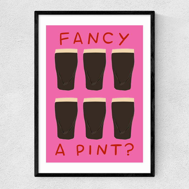 Fancy a Pint? Narrow Black Frame