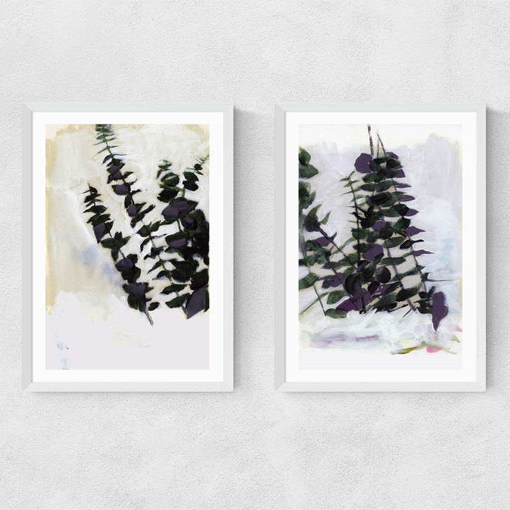 Eucalyptus Painting Set Narrow White Frame Eucalyptus Painting Set Narrow White Frame