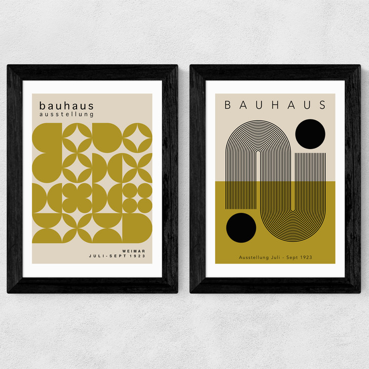 Olive Bauhaus Set Wide Black Frame