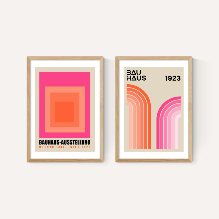 Pink and Orange Bauhaus Set