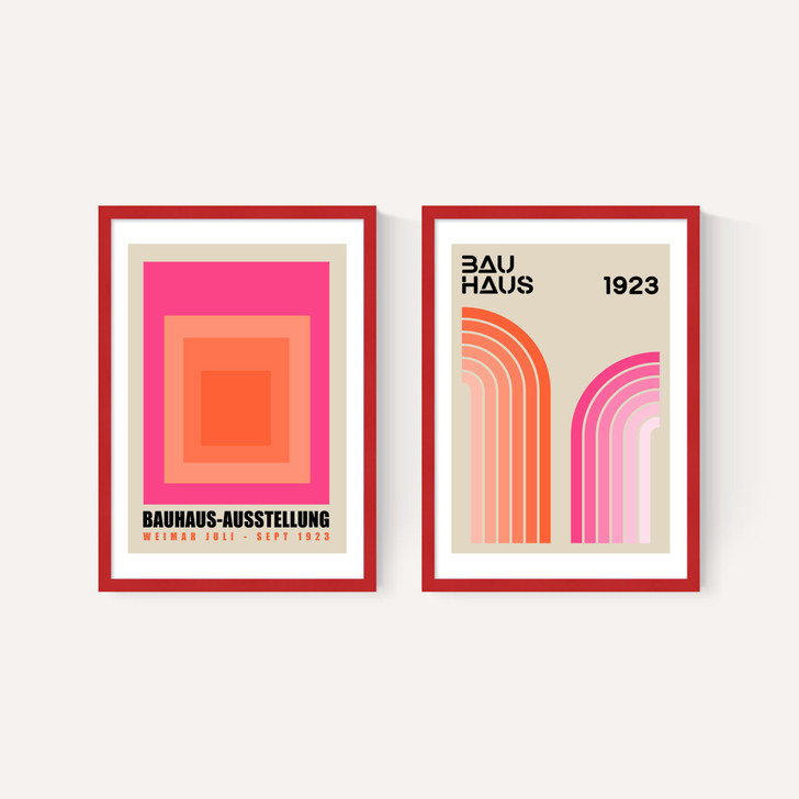 Pink and Orange Bauhaus Set
