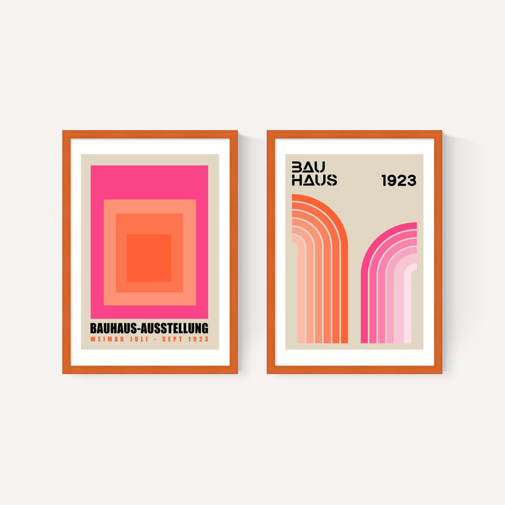 Pink and Orange Bauhaus Set