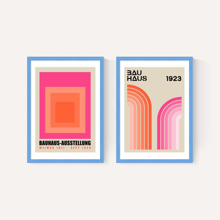 Pink and Orange Bauhaus Set