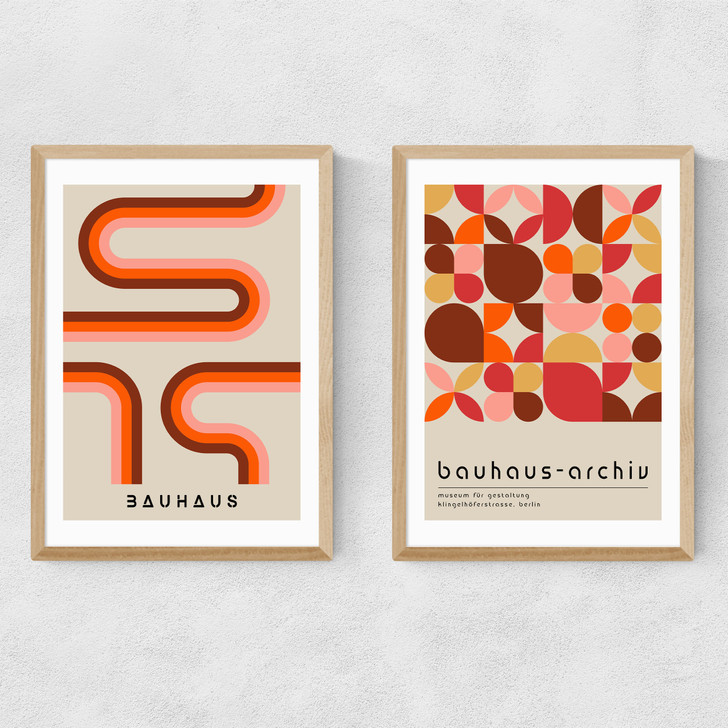 Warm Bauhaus Set Narrow Oak Frame Warm Bauhaus Set Narrow Oak Frame