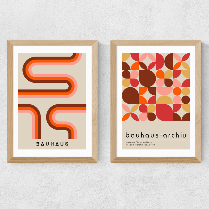 Warm Bauhaus Set Medium Oak Frame Warm Bauhaus Set Medium Oak Frame