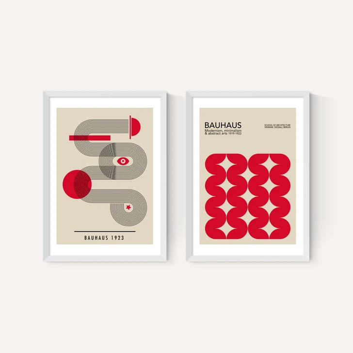 Red Bauhaus Set
