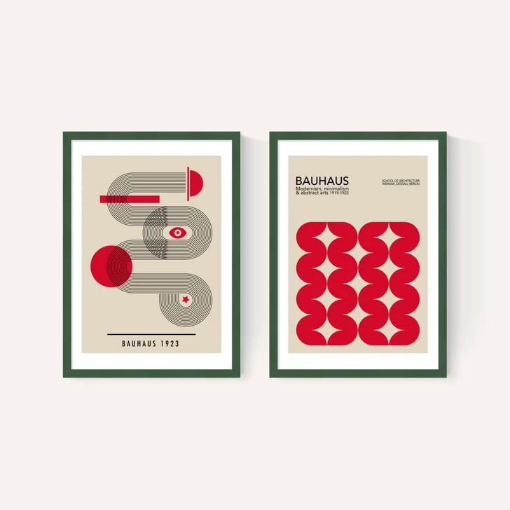 Red Bauhaus Set