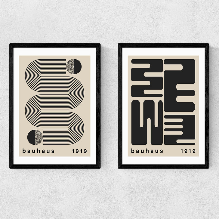 Black Bauhaus Set Narrow Black Frame
