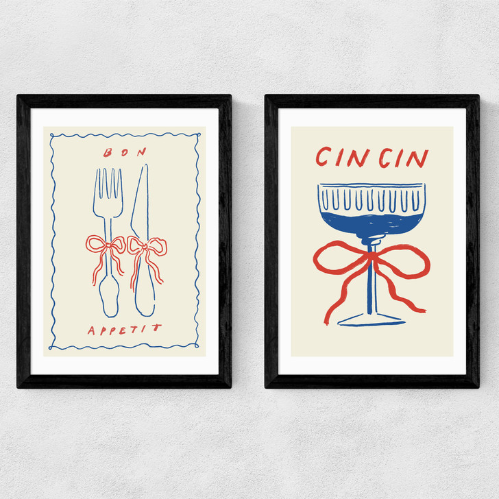 Dinner Party Set of 2 Medium Black Frame