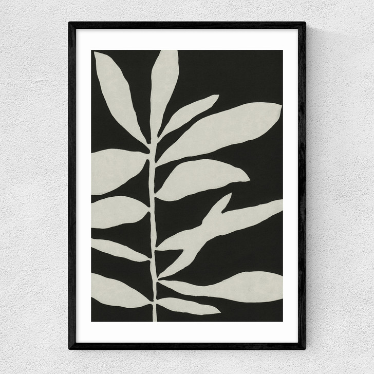 Linocut Branch III (Black White)