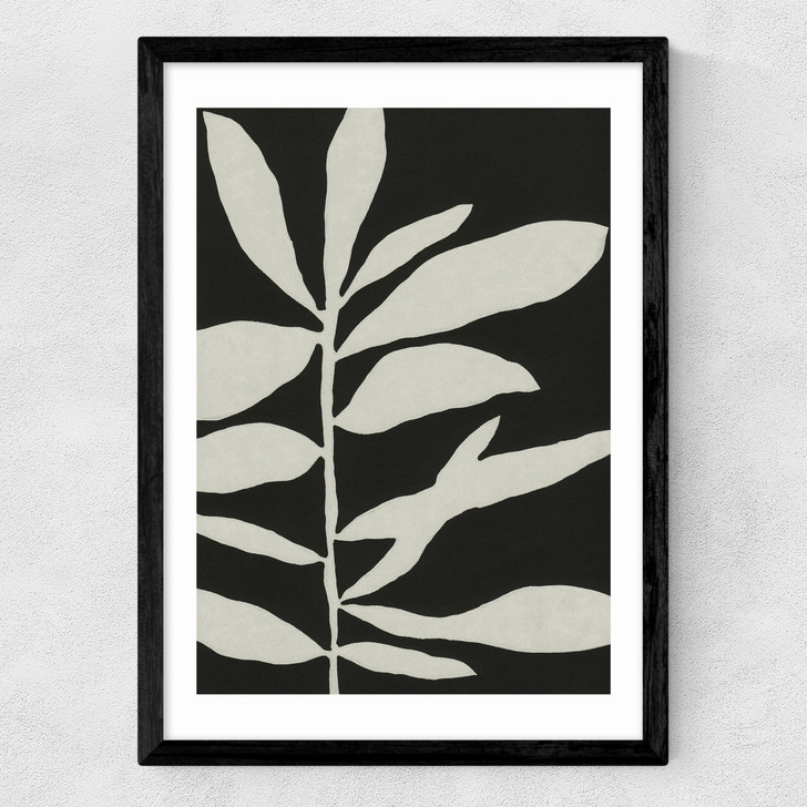 Linocut Branch III (Black White)