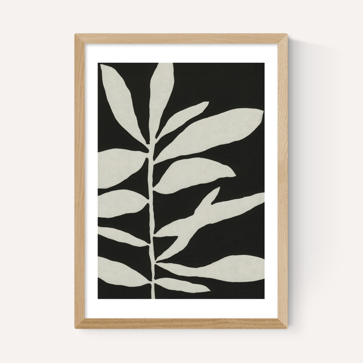 Linocut Branch III (Black White)