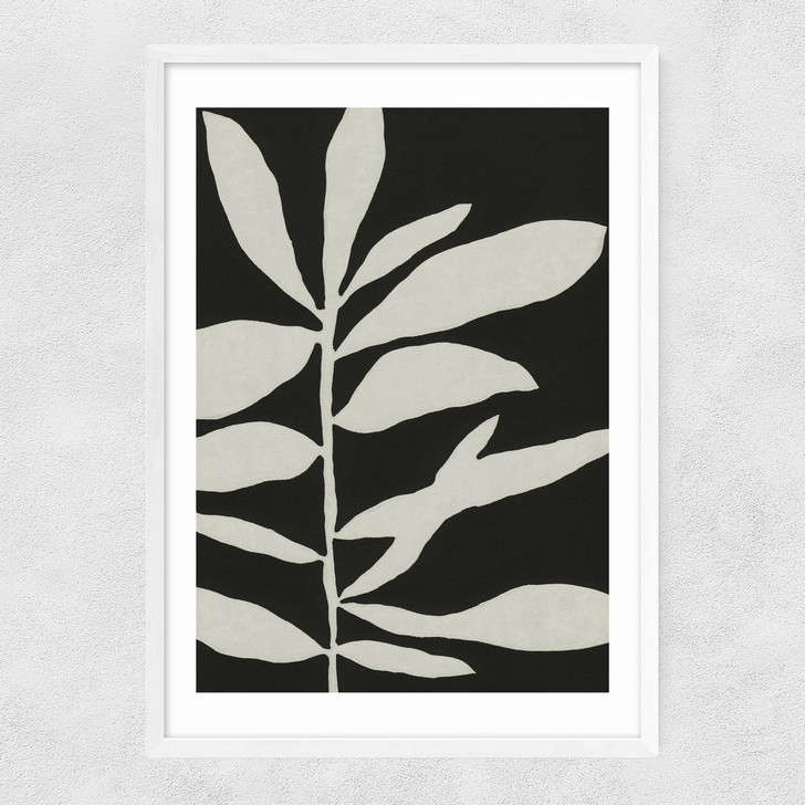 Linocut Branch III (Black White)
