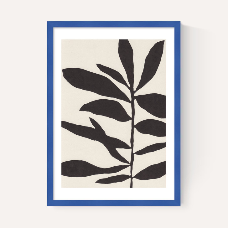 Linocut Branch III White Black