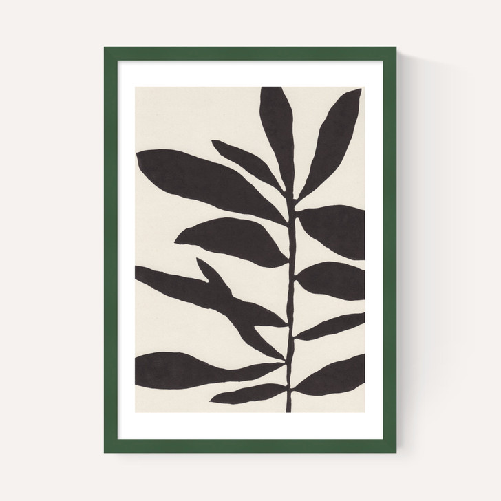 Linocut Branch III White Black