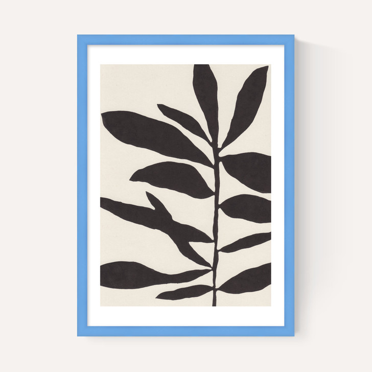 Linocut Branch III White Black
