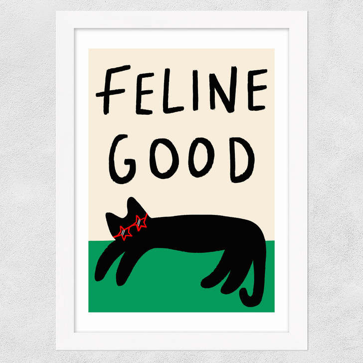 Feline Good Wide White Frame