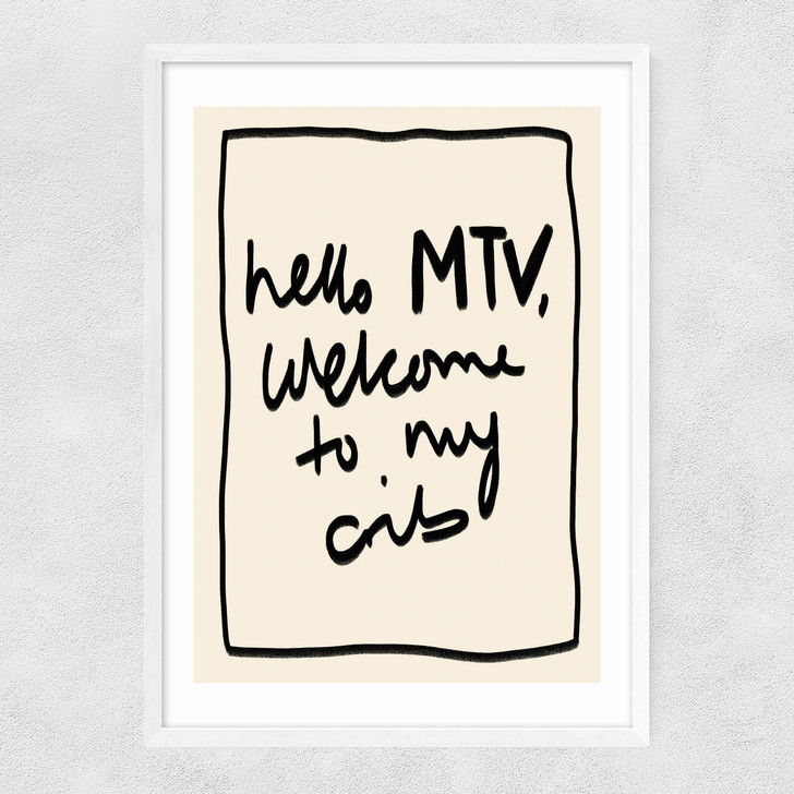 Hello MTV Narrow White Frame