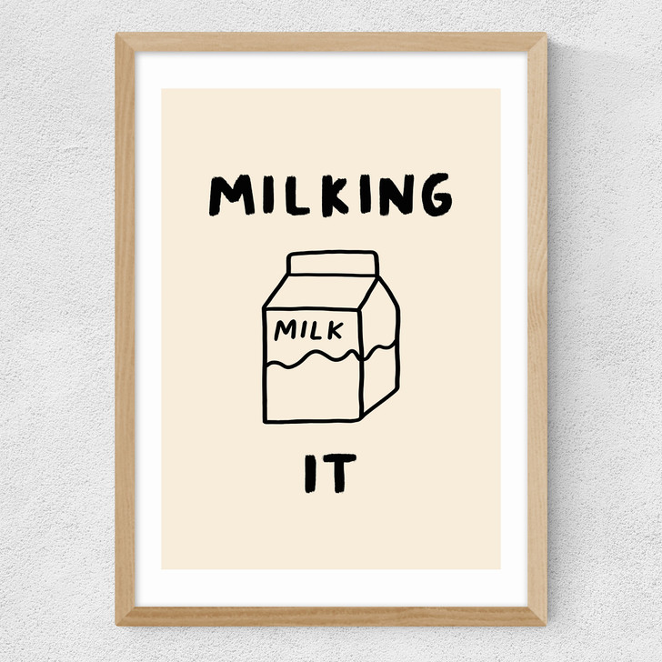 Milking It Medium Oak Frame
