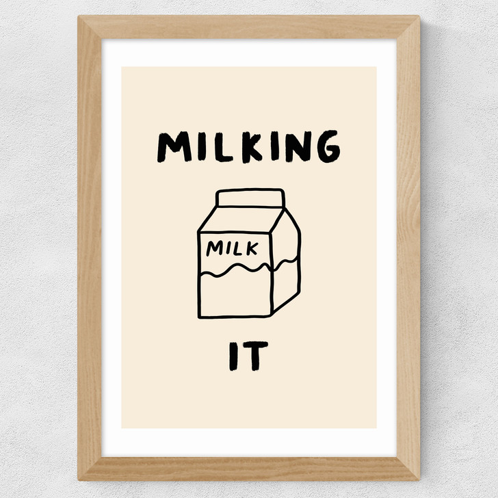 Milking It Wide Oak Frame