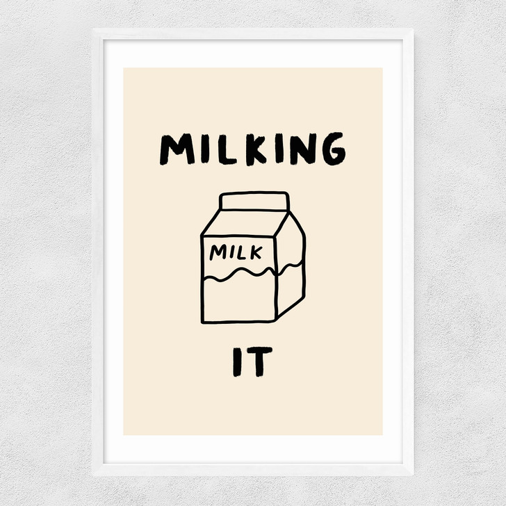 Milking It Narrow White Frame