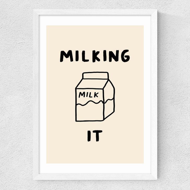 Milking It Medium White Frame