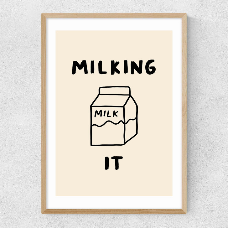 Milking It Narrow Oak Frame