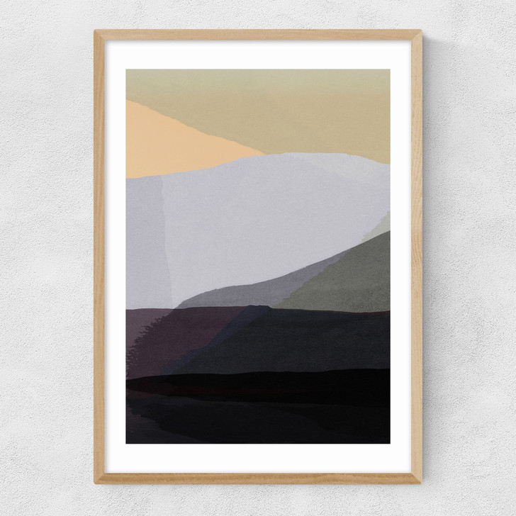 Golden Hills I Narrow Oak Frame