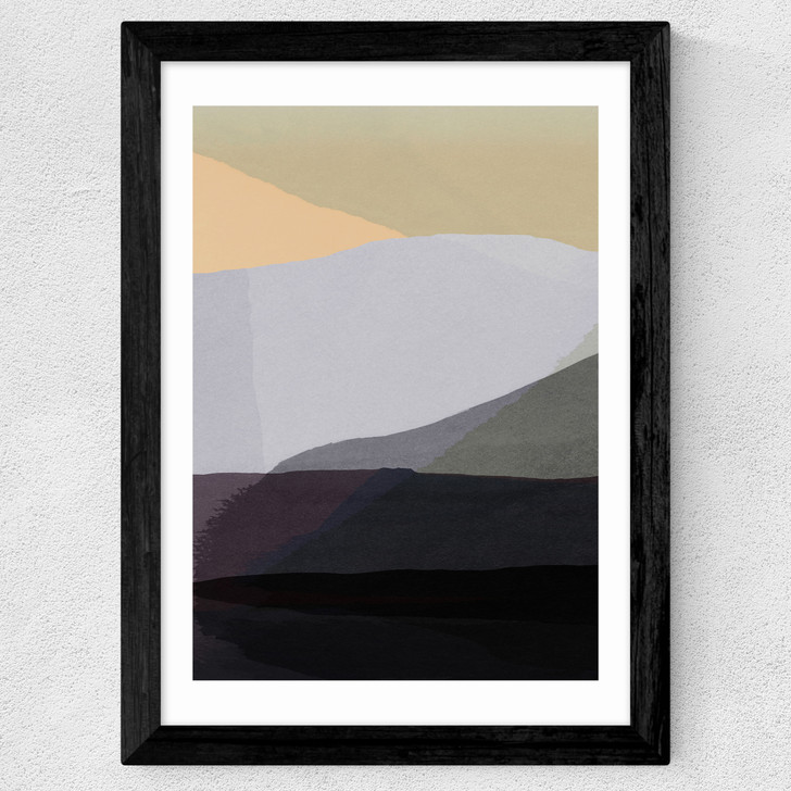 Golden Hills I Wide Black Frame